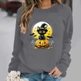 thumbnail image 2 of Kaliqueen Halloween Sweatshirts for Women Spooky Season Funny Long Sleeve Graphic Crewneck Pullover Tops Loose Fit Holiday Outfits with Multi Print, 2 of 6
