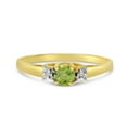 thumbnail image 6 of 14k Yellow Gold Round Peridot And Diamond Ring, 6 of 6