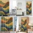 thumbnail image 5 of Shower Curtain Bathroom Set Mountain Abstract Geometric Waterproof Fabric Shower Curtains with Grommets&Hooks, Retro Style Privacy Bath Curtain for Bathtub 72x72in, 5 of 9