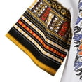 thumbnail image 5 of Cotton African Dashiki Skirt Dress Loose Fit Short Sleeve Caftan Tops for Men - Yellow, as described, 5 of 10
