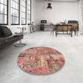thumbnail image 4 of Ahgly Company Machine Washable Indoor Square Abstract Chestnut Red Area Rugs, 5' Square, 4 of 7