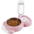 thumbnail image 1 of Cuenco de acero inoxidable desmontable WEIHJMXG con dispensador automático de agua rosa, 1 of 5