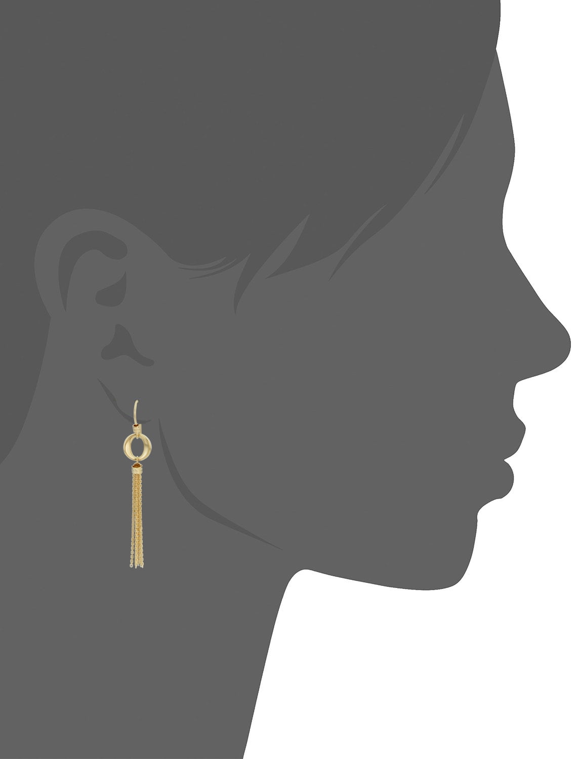 KoolJewelry 14k Yellow or Rose Gold Tassel Hook Earrings, 1.75" Long
