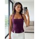 thumbnail image 3 of Camisetas sin mangas con cuello halter para mujer, color liso, bajo con abertura, chalecos casuales, moda de verano, camisetas sin mangas, estilo streetwear, 3 of 8