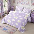 thumbnail image 3 of Manfei Vintage Flowers Bed Spread Queen 3pcs,Cartoon Botanical Floral Queen Coverlet Set,1 Quilt and 2 Pillowcases, 3 of 7