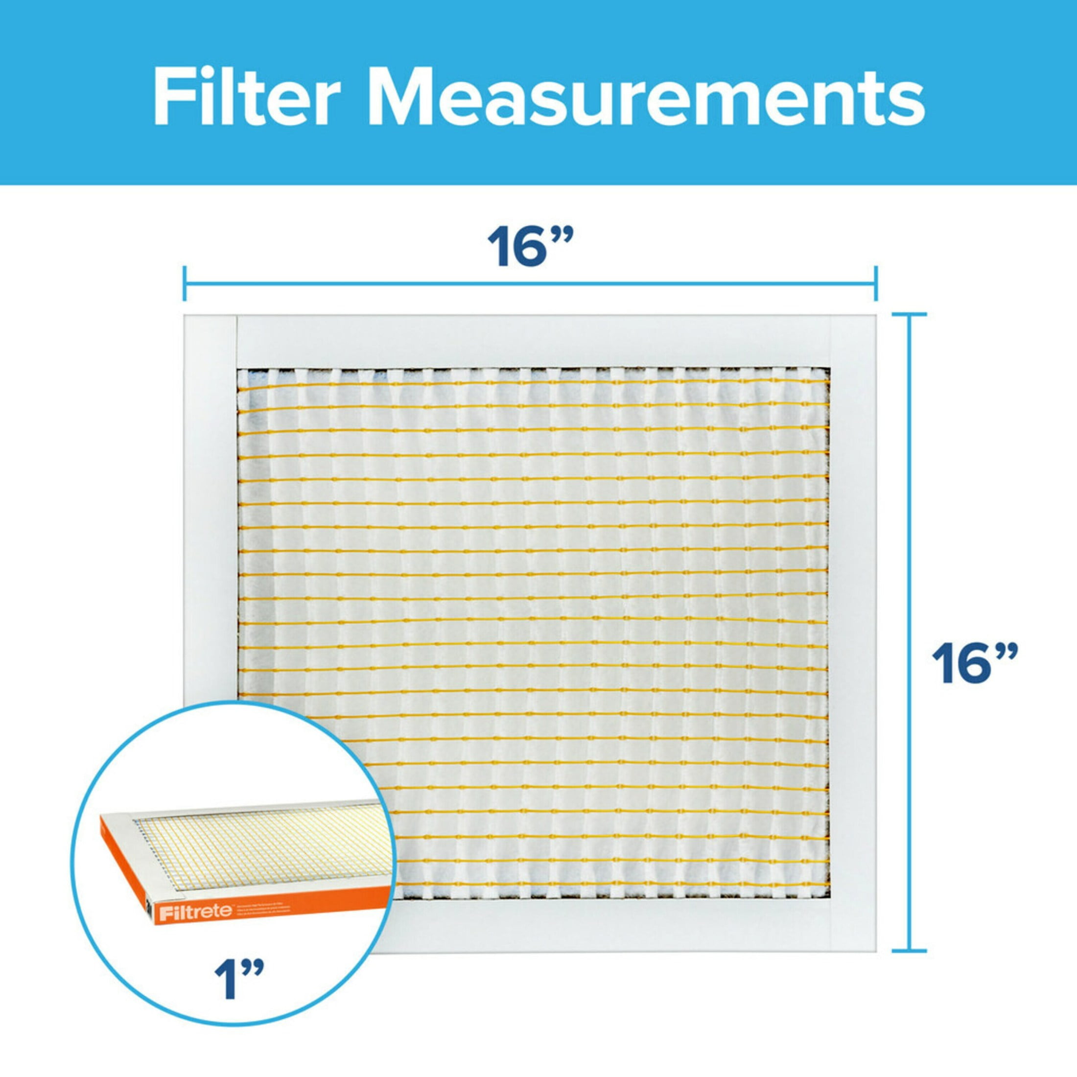 Filtrete 16x16x1, Allergen Defense Micro Particle Reduction HVAC Furnace Air Filter, 800 MPR, 1 Filter