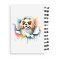 thumbnail image 2 of Funny Watercolor Adorable Cavalier King Charles Spaniel Peeking Through Torn Paper Effect Spiral Bound Journal Dog Lover Gifts 5x7in Spiral Notebook - 00026, 2 of 5