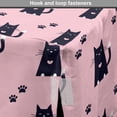 thumbnail image 4 of Cat Lover Dog Crate Cover, Kitten Motifs Along Paws Characters Animal Scene, Easy to Use Pet Kennel Cover Small Dogs Puppies Kittens, 7 Sizes, Pale Pink Night Blue, by Ambesonne, 4 of 6
