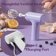 thumbnail image 4 of 1pc Portable Handheld Mixer, Wireless Electric Blender, Electric Egg Beater, Milk Frother, Home Baking Cake Cream Mixer, Stainless Steel Mixer, Kitchen Appliances Tools-Pink, 4 of 5