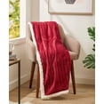thumbnail image 4 of Faith, Hope, Love Home Décor Home Essentials Ultra Lush Heavy Sherpa Throw Blanket (50" X 60") - Burgundy, 4 of 5