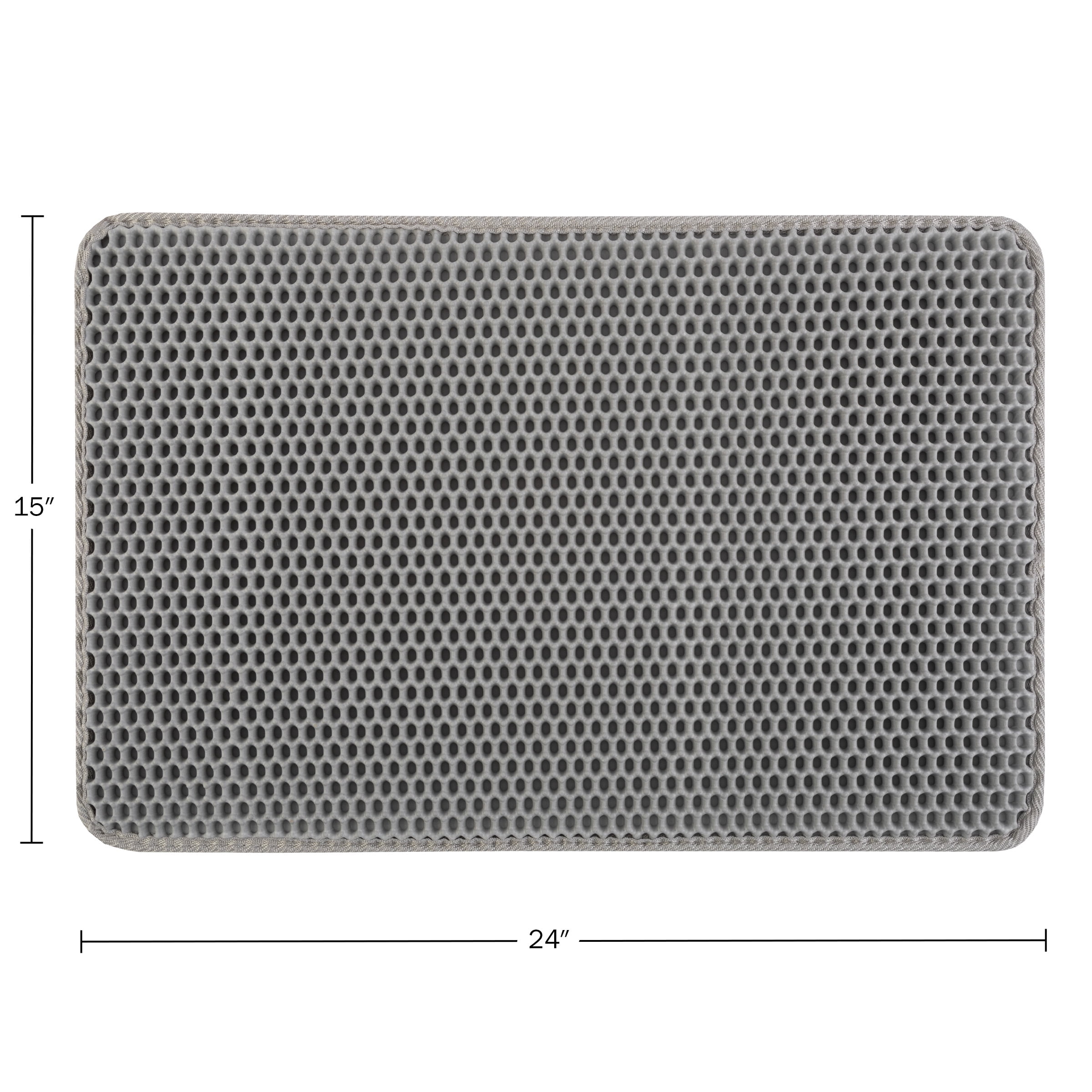 PETMAKER 24x15-Inch Double-Layer Waterproof Cat Litter Mat (Gray)