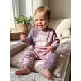 thumbnail image 4 of Cjfdfy Nebworn Baby Girl Daddy's Girl Outfit Fall Winter Clothes Warm Fleece Romper One Piece Long Sleeve Crew Neck Embroidery Letters Casual Jumpsuit, 4 of 9