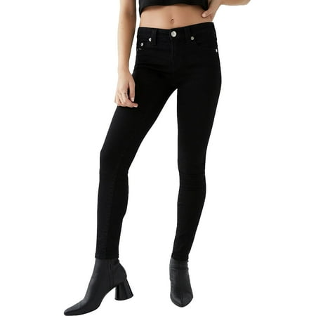 True Religion Womens Jeans Mid-Rise Skinny Stretch Black 24