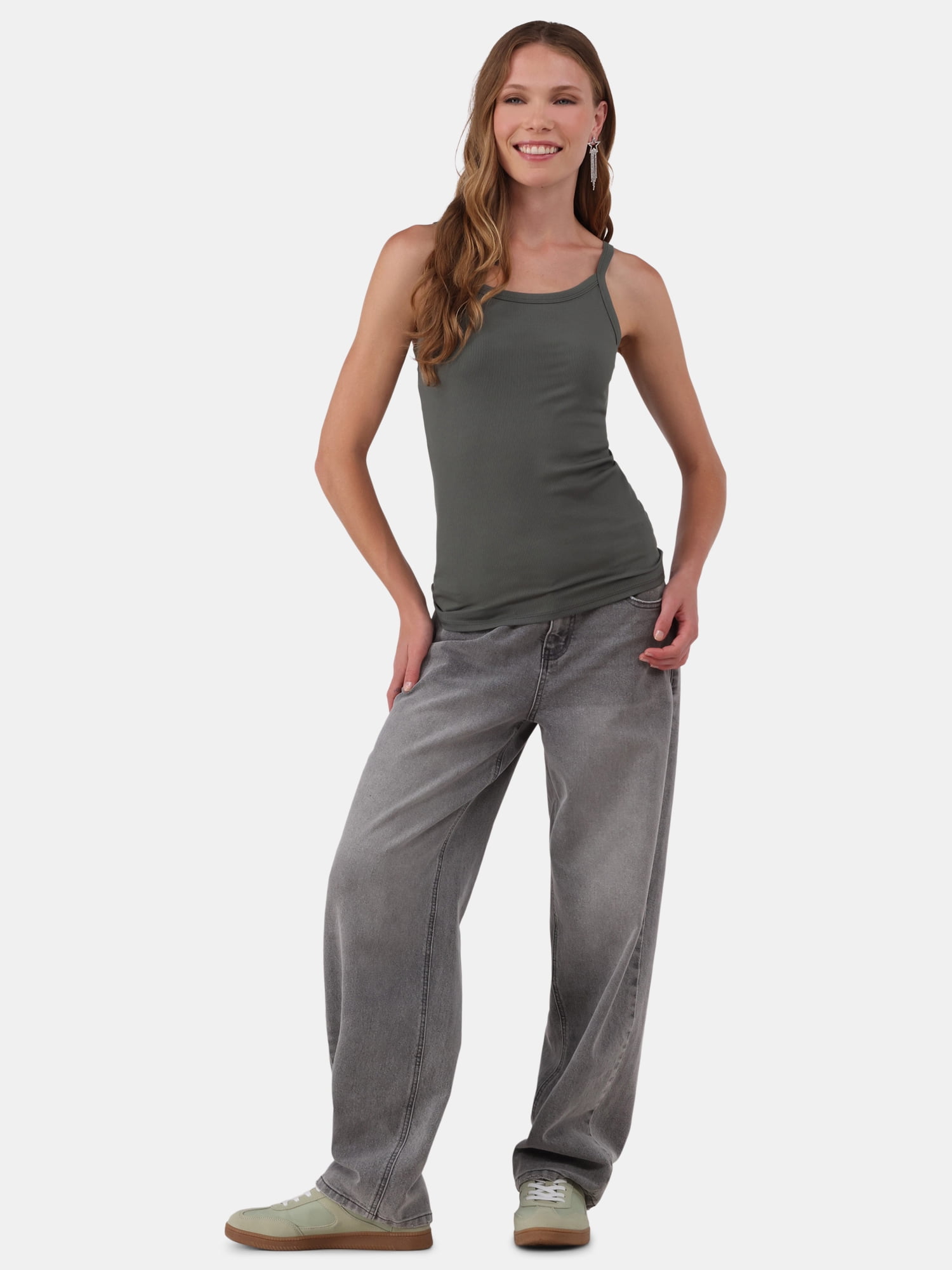 No Boundaries Ribbed Cami Top, Women's XXS-XXL