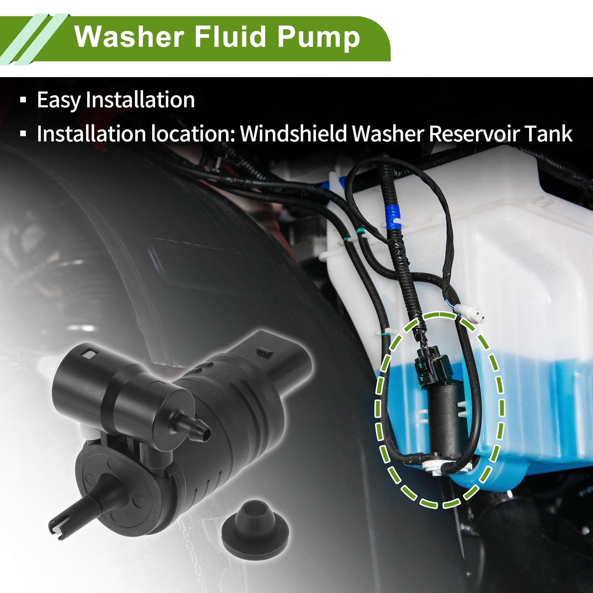 Unique Bargains Windshield Washer Pump for JEEP CHEROKEE 2014-2018 Front Washer Fluid Pump