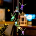 thumbnail image 4 of Carillón De Viento De Colibrí Solar Led, Color Cambiante A Prueba De Agua Seis Campanas De Viento De Colibrí Para Decoración De Jardín Nocturno De Fiesta En El Hogar -colibrí", 4 of 5
