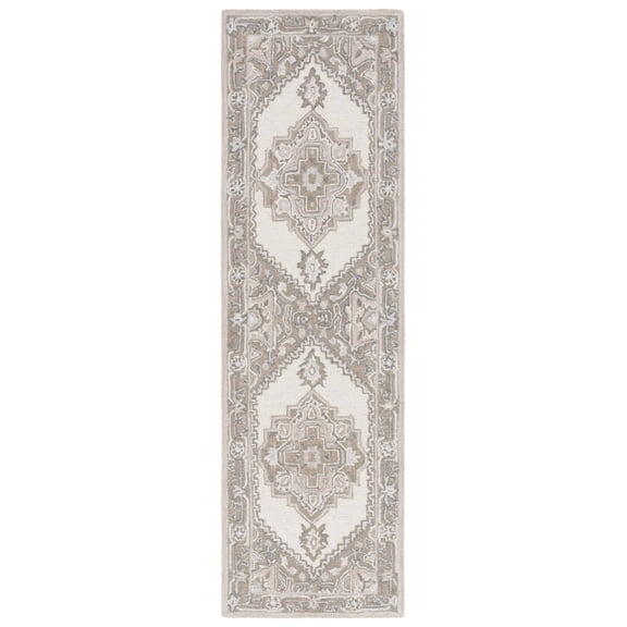 SAFAVIEH Metro Bevis Medallion Runner Rug, Ivory/Beige, 2'3" x 8'