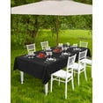 thumbnail image 4 of Fsddascl Solid Black Outdoor Tablecloth - 60x120 Inch Rectangle Dining Table Cover, Retro Minimalism Abstract Denim Texture Waterproof Outdoor Table Cloth with Umbrella Hole & Zipper for Patio, 4 of 7