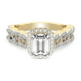 thumbnail image 3 of IGI Certified 3 Carat Emerald Shape Lab Grown Diamond Engagement Ring | 14K Yellow Gold | Imperiella Halo Celtic Knot Diamond Ring | FG-VS1-VS2 Quality Friendly Diamonds, 3 of 6