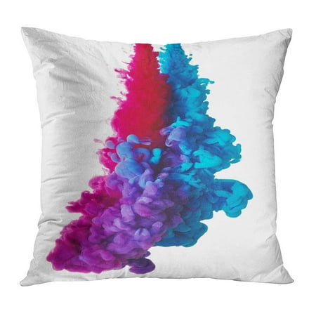 - ECCOT Pink Cloud Abstract Blue and Red Paint Splash Purple Liquid Water Bright Close Colour Pillowcase Pillow Cover Cushion Case 20x20 inch