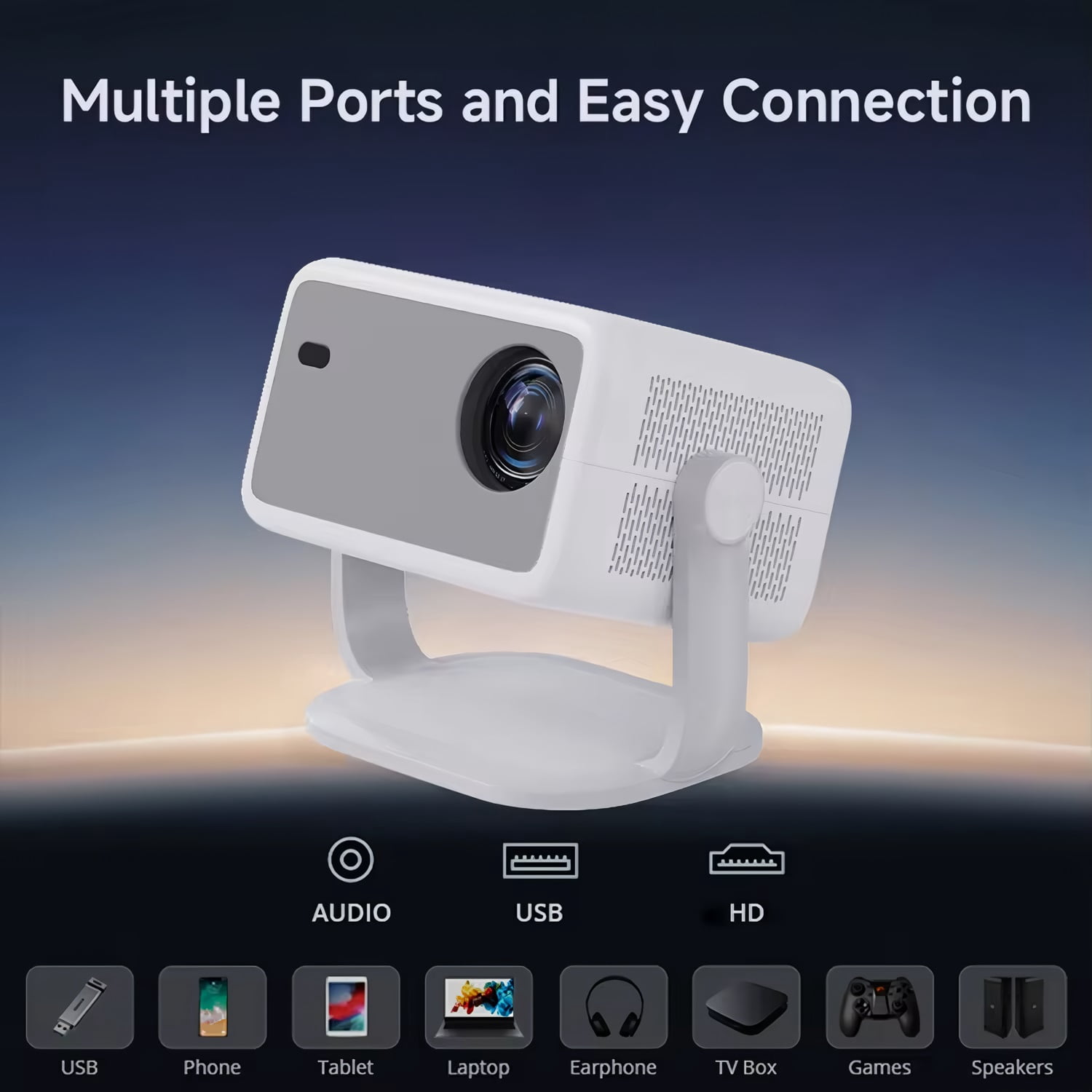 NexPlay 1080P Projector with WiFi and Bluetooth, Built-in Apps,Portable Projector for Indoor/Outdoor