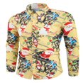 thumbnail image 1 of Men‘s Christmas Dress Shirts Fun Printed Long Sleeve Regular Fit Button Down Shirts Light Blue M, 1 of 8