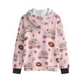 thumbnail image 3 of POLERO Girls Zip Up Hoodies Ice Cream Truck Print Teen Pink Long Sleeve Hooded Sweatshirts Jackets Kids Fall Warm Outfits Winter Clothes, Size S, 3 of 7