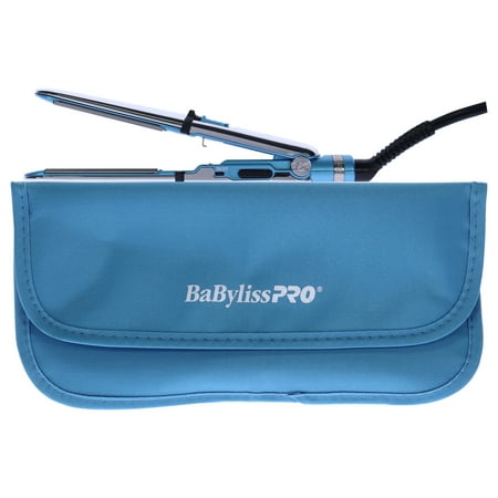 BaBylissPRO Nano Titanium Optima 2000 Stainless Steel Mini Flat Iron - BABSS2000C - Blue-Silver - 0.75 Inch Flat Iron