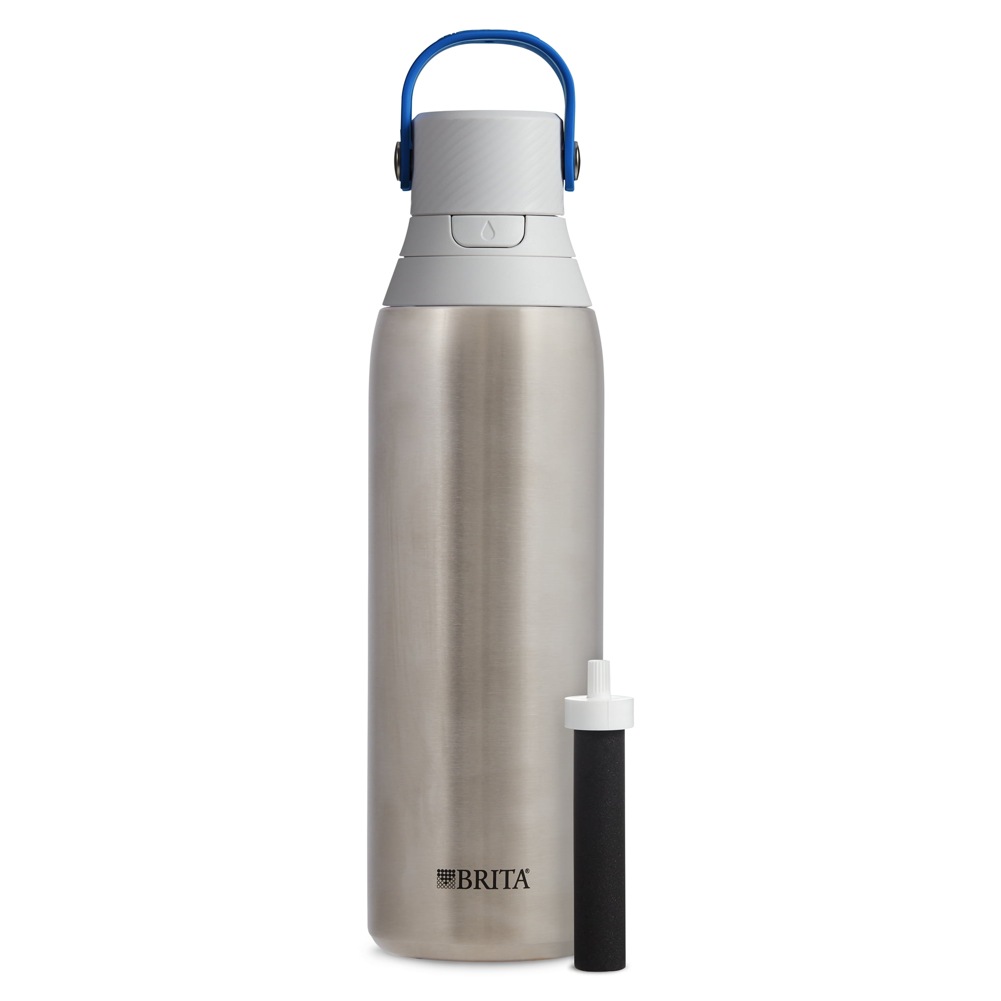 Brita 20 Ounce Premium Filtering Water Bottle with Filter - BPA Free Brita Stainless Steel Filtering Water Bottle