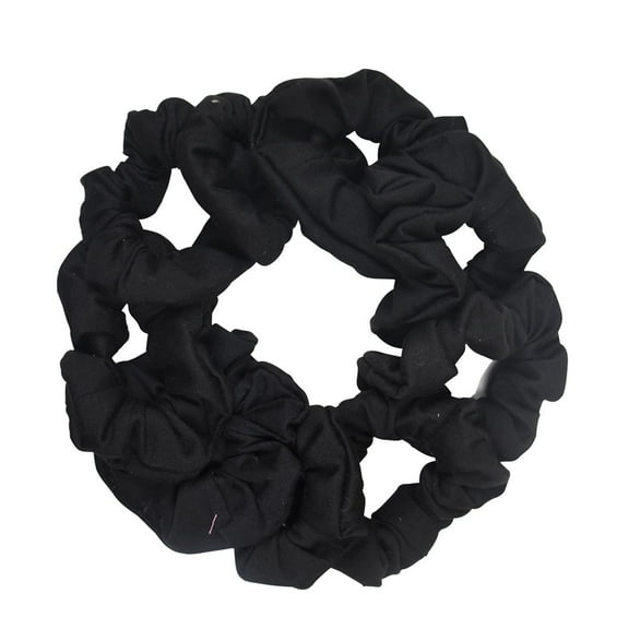 Motique Accessories 9 Pack Scrunchies Hair Ties (Black)