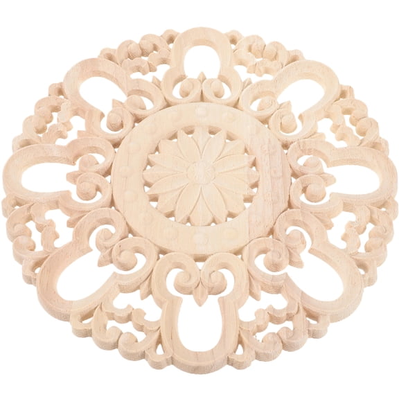 Pretyzoom Carved Wood Appliques Khaki Beautifully Detailed for Home and Furniture Use