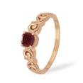 thumbnail image 2 of 925 Sterling Silver Rose Vermeil Ruby Glass Field Cushion 6mm Women's Solstic Mother's Day Gift Ring, 0.75 Ct, 2 of 4