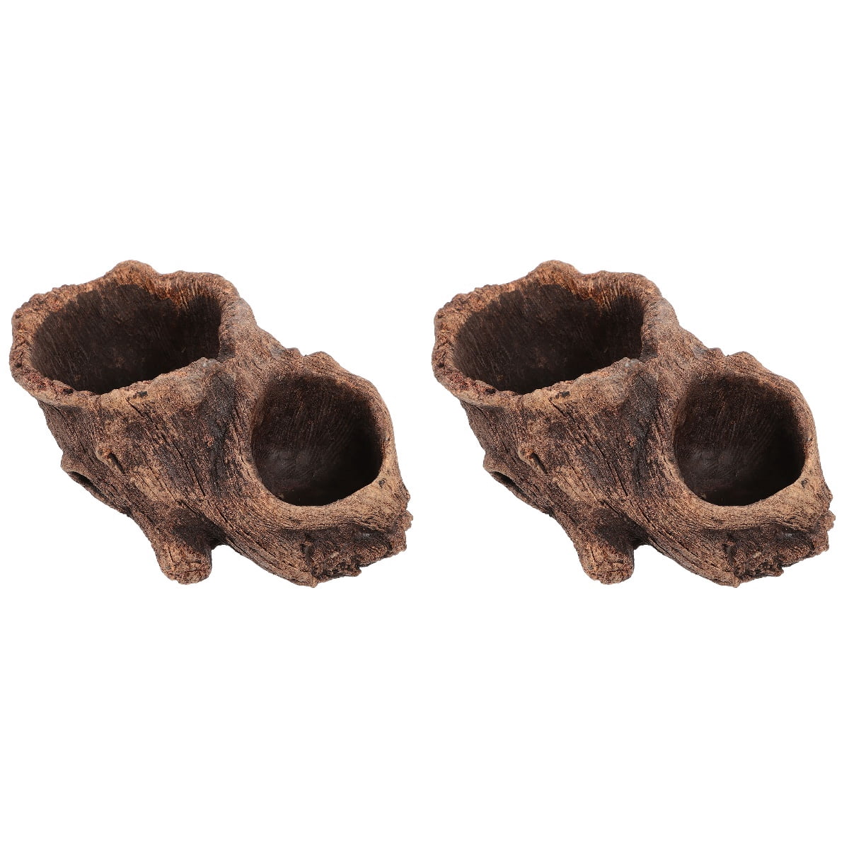 Worgeous 2pcs Imitation Tree Stump Succulent Pot Vintage Cement Planter Succulent Planter Plant Pot Gardening Pot