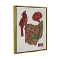 thumbnail image 5 of Stupell Industries Ohio State Carnation Blossom Intricate Floral Cardinal Graphic Art Metallic Gold Floating Framed Canvas Print Wall Art, Design by Valentina Harper, 5 of 5