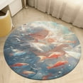 thumbnail image 4 of Mermaid Glitter Fish Scale Girls Washable Round Rug -Circle Area Rugs for Nursery Bedroom, Vintage Non Slip Non Shedding Low Pile Carpet for Living Room Coffee Table Entryway, 4 of 6