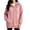 Pink, variant on Fleece Lined Zip Hoodie for Women Ghalytn Oversized Jacket - Drawstring Long Sleeve Top with Kangaroo Pocket