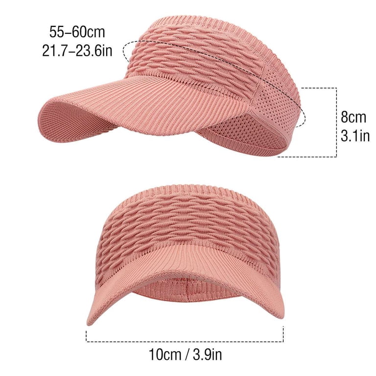 Knitted Sun Visor Hat - Wide Brim, Quick Drying, Elastic Sport Hat for Women (3 3 Pieces Women Sun Visor Hat for Women Knitted Hats Summer  main image 2