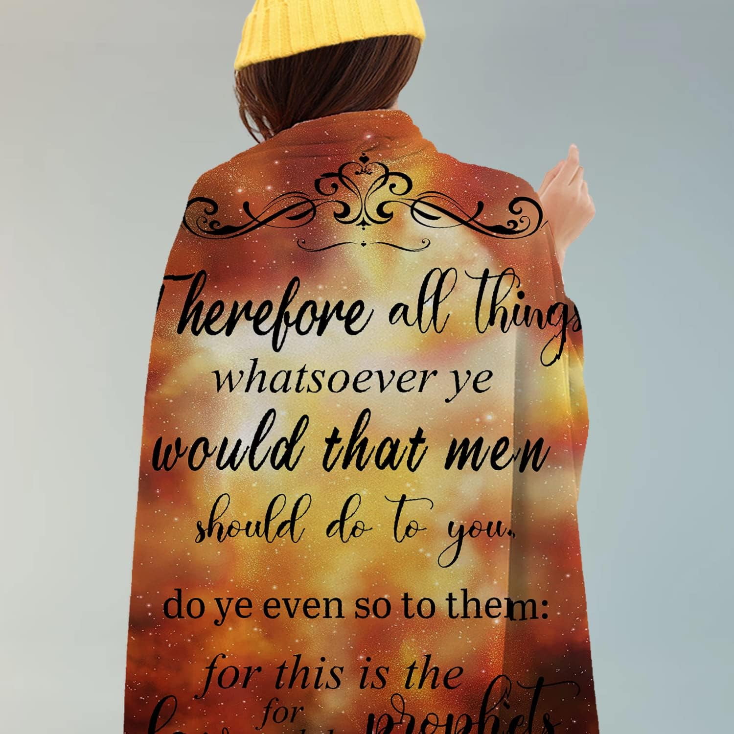 Positive Inspirational Quotes Throw Blanket - Bible Therefore All Things Whatsoever Flannel Blanket, Inspirational Gifts for Women, Girls, Teens - Soft & Cozy Blanket for All Season 40x50 Inch