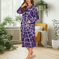 thumbnail image 3 of Xoenoiee Spider Web Print Robe for Women Zipper Robe Halloween Long Sleeves Housecoat Full Length Nightgown Loungewear Long Bathrobe with Pockets, 3XL, 3 of 7