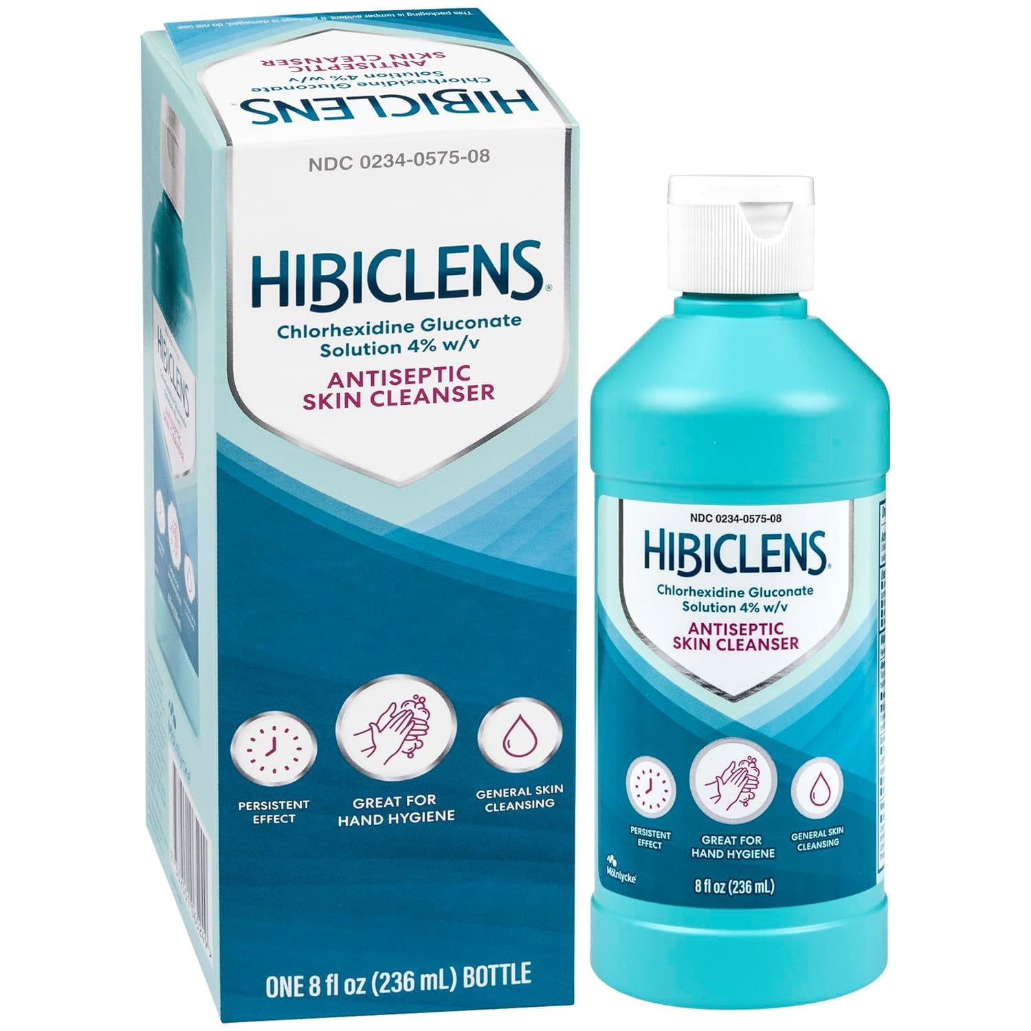 Hibiclens Antiseptic Skin Cleanser & Hand Soap for Home & Hospital - Fast-Acting & Long-Lasting Protection from Germs, Antibacterial & Antimicrobial Effect - 4% CHG For Surgery - 8 oz Pack of 3