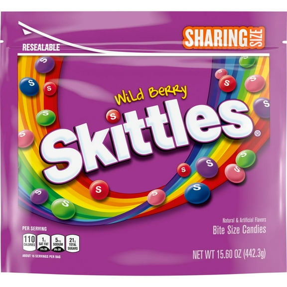 Skittles Wild Berry Chewy Candy - Sharing Size - 15.6 oz Packaging May Vary (Pack of 2)