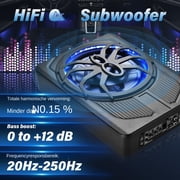 10 Inch Compact Amplified Subwoofer Enclosure, Under Seat Car Subwoofer with Amp and LED, Active Powered Underseat Subs, 800W, External Bass Control, Perfect for Small Vehicles