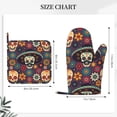 thumbnail image 4 of Kll Skulls And Flowers Oven Gloves And Pot Holders Grill Gloves - Oven Gloves And Pot Holders, Non-Slip Cooking Gloves With Recycled Pads, 4 of 9