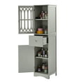 thumbnail image 6 of 63.8 inch Tall Bathroom Cabinet Freestanding Storage Tower with Drawer and Doors Adjustable Shelf Narrow Cabinet, 6 of 7