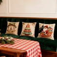 thumbnail image 5 of Cinvoph 18"x18" 3pcs Embroidered Christmas Throw Pillow Covers Linen Festive Xmas New Year Decorative Pillow Cases for Couch Sofa Bed Chair Living Room Party Winter Home Decoration, 5 of 7