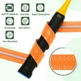 thumbnail image 3 of Tennis Racket Grip Tape, PU Racquet Overgrip with Damping Ridges Anti-Slip Absorbent Perforated Handle Grip for Badminton Pickleball, Orange 3 Pack, 3 of 6