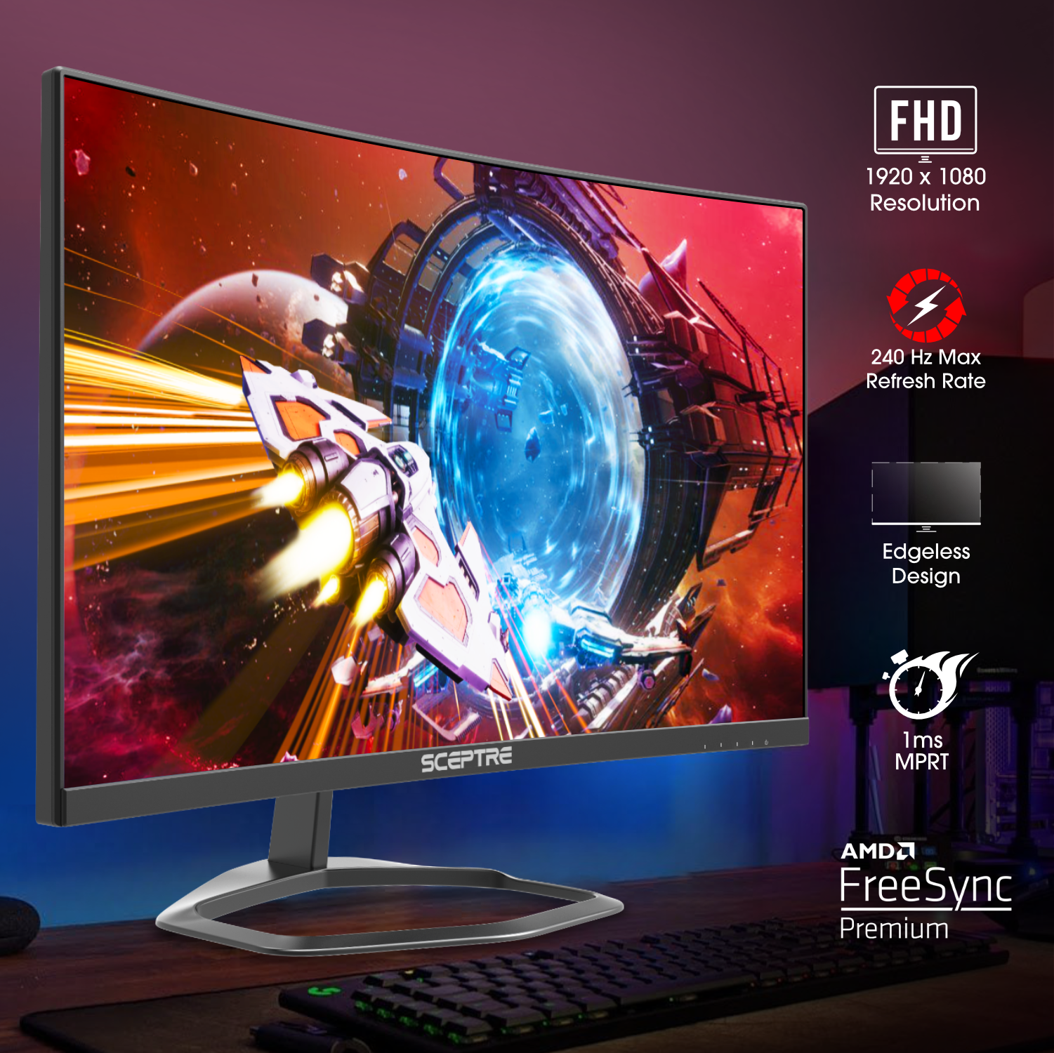 Sceptre 24.5-Inch 240Hz Curved Gaming Monitor photo 2