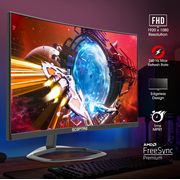 Sceptre Curved 24.5-inch Gaming Monitor up to 240Hz 1080p R1500 1ms DisplayPort x2 HDMI x2 Blue Light Shift Build-in Speakers, Machine Black 2023 (C255B-FWT240)