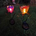 thumbnail image 4 of Solar Powered Flower Light LEDs Lawn Lamp Decorative Stake Lantern IP55 Water-resistant Outdoor Lights for Walkway Lawn Path Garden Landscape Lamps, 4 of 5
