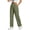 Army Green, variant on Women's Solid Cargo Pants Elastic Waist Drawstring Straight Leg Pants Loose Fit Casual Trousers with Pockets for Spring Summer Daily Wear White